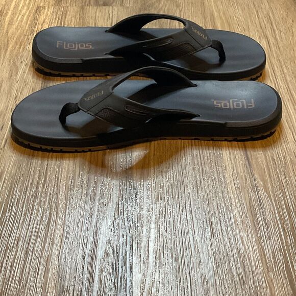 Flojos Sandals Flip Flops Mens Size 12 Black Summer Beach Casual - Picture 5 of 8